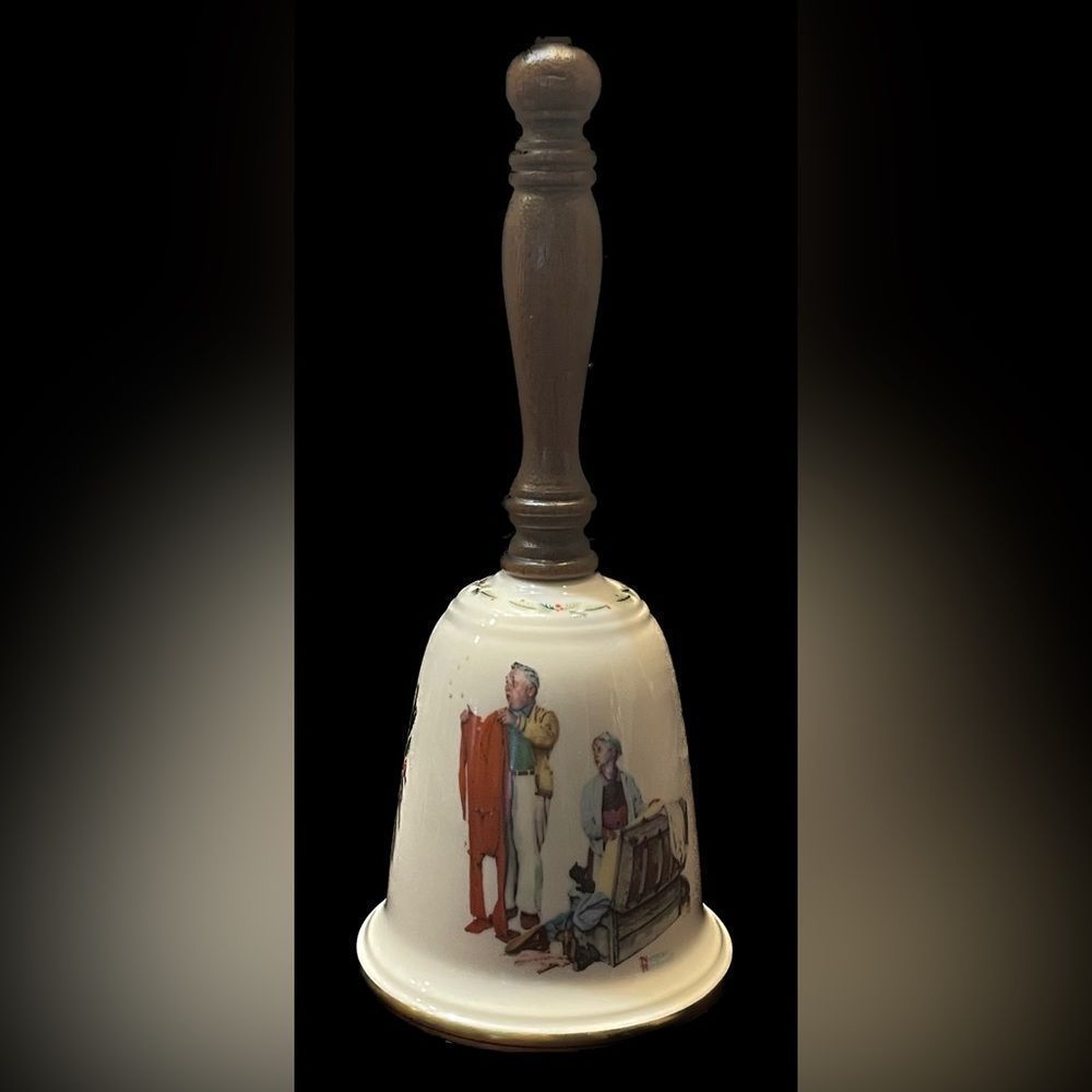 Norman Rockwell Gorham Chilly Reception 1980 Christmas Bell
